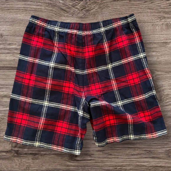 Old Navy Men’s Flannel Sleep Shorts | Red Plaid | Soft Cotton Lounge Shorts - Picture 2 of 2